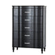 Eleena Tall Dresser Chest | 5 Drawers | Black Solid Wood | Crystal Accents BM340900