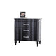 Eleena Nightstand | 3 Drawers | Black Solid Wood | Metal Handles | 28’’ BM340902