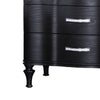 Eleena Nightstand | 3 Drawers | Black Solid Wood | Metal Handles | 28’’ BM340902