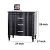 Eleena Nightstand | 3 Drawers | Black Solid Wood | Metal Handles | 28’’ BM340902