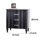 Eleena Nightstand | 3 Drawers | Black Solid Wood | Metal Handles | 28’’ BM340902