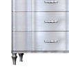 Eleena Tall Dresser Chest | 5 Drawers | Silver Solid Wood | Chrome Metal BM340903