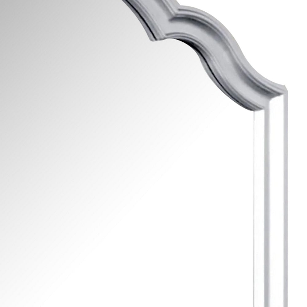 Eleena Dresser Mirror | Beveled Glass | Silver Solid Wood Frame | 41x42 BM340904