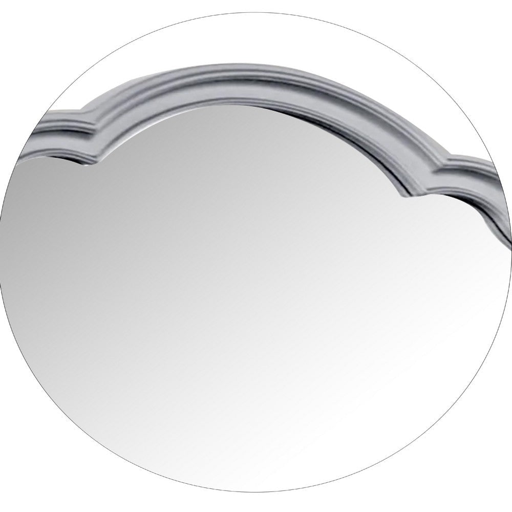 Eleena Dresser Mirror | Beveled Glass | Silver Solid Wood Frame | 41x42 BM340904