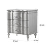 Eleena Nightstand | 3 Drawers | Silver Solid Wood | Metal Handles 28’’ BM340905