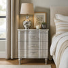 Eleena Nightstand | 3 Drawers | Silver Solid Wood | Metal Handles 28"