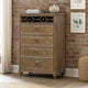 Lyla Tall Dresser Chest | 5 Drawers | Rustic Oak Brown Solid Wood Frame BM340906
