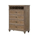 Lyla Tall Dresser Chest | 5 Drawers | Rustic Oak Brown Solid Wood Frame BM340906