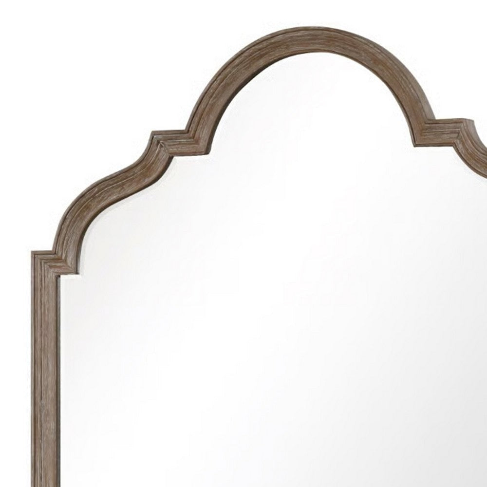 Lyla Dresser Mirror | Beveled Glass | Rustic Oak Brown Solid Wood | 41x50 BM340907