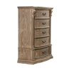 Reven Tall Dresser Chest | 5 Drawers | Weathered Oak Brown Wood | Metal BM340909