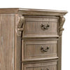 Reven Tall Dresser Chest | 5 Drawers | Weathered Oak Brown Wood | Metal BM340909