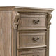 Reven Tall Dresser Chest | 5 Drawers | Weathered Oak Brown Wood | Metal BM340909