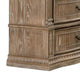 Reven Tall Dresser Chest | 5 Drawers | Weathered Oak Brown Wood | Metal BM340909