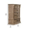 Reven Tall Dresser Chest | 5 Drawers | Weathered Oak Brown Wood | Metal BM340909