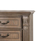 Reven Nightstand | 3 Drawers | Weathered Oak Brown Wood | Metal | 31’’ BM340911