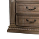 Reven Nightstand | 3 Drawers | Weathered Oak Brown Wood | Metal | 31’’ BM340911