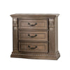 Reven Nightstand | 3 Drawers | Weathered Oak Brown Wood | Metal | 31’’ BM340911