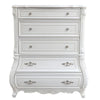 Valena Tall Dresser Chest | 5 Drawers | White Solid Wood | Metal Handles BM340912