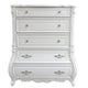 Valena Tall Dresser Chest | 5 Drawers | White Solid Wood | Metal Handles BM340912