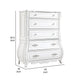 Valena Tall Dresser Chest | 5 Drawers | White Solid Wood | Metal Handles BM340912