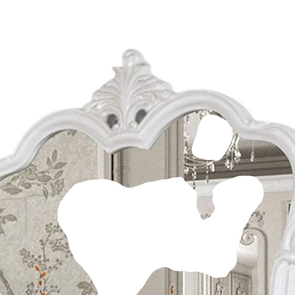 Valena Dresser Mirror | Beveled Glass | White Solid Wood Frame | 45’’ BM340913