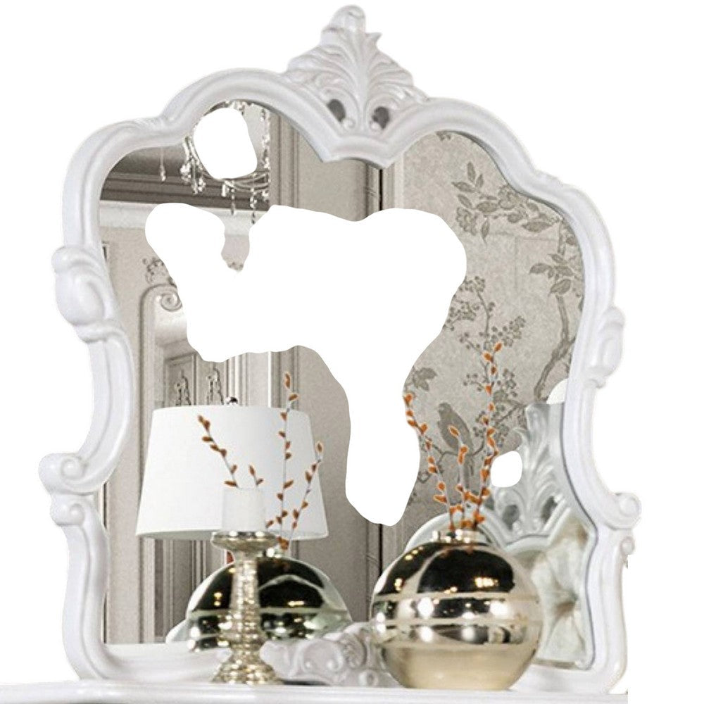 Valena Dresser Mirror | Beveled Glass | White Solid Wood Frame | 45’’ BM340913