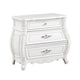Valena Nightstand | 3 Drawers | White Solid Wood | Metal Handles | 31’’ BM340914