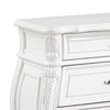 Valena Nightstand | 3 Drawers | White Solid Wood | Metal Handles | 31’’ BM340914