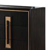 Yada Wide Dresser | 6 Drawers | Espresso Brown Solid Wood | Gold Metal BM340916