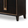 Yada Wide Dresser | 6 Drawers | Espresso Brown Solid Wood | Gold Metal BM340916