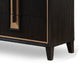 Yada Wide Dresser | 6 Drawers | Espresso Brown Solid Wood | Gold Metal BM340916