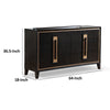 Yada Wide Dresser | 6 Drawers | Espresso Brown Solid Wood | Gold Metal BM340916