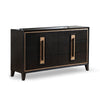 Yada Wide Dresser | 6 Drawers | Espresso Brown Solid Wood | Gold Metal BM340916