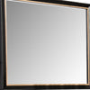 Yada Dresser Mirror | Beveled Glass | Espresso Brown Wood | Gold | 39x48 BM340917