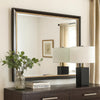 Yada Dresser Mirror | Beveled Glass | Espresso Brown Wood | Gold | 39x48 BM340917
