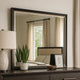 Yada Dresser Mirror | Beveled Glass | Espresso Brown Wood | Gold | 39x48 BM340917
