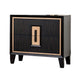 Yada Nightstand | 2 Drawers | Espresso Brown Solid Wood | Gold | 27’’ BM340918