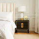 Yada Nightstand | 2 Drawers | Espresso Brown Solid Wood | Gold | 27’’ BM340918