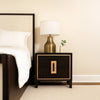 Yada Nightstand | 2 Drawers | Espresso Brown Solid Wood | Gold | 27’’ BM340918