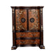 Iliana Tall Dresser Chest | 6 Drawers | Ornate Oak & Dark Cherry Brown