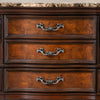 Iliana Nightstand | 3 Drawers | Ornate Oak & Dark Cherry Brown | 33’’ BM340921
