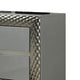 Vino 2 Drawer Nightstand | Plinth Base Gray Wood wity Silver Trim BM340923
