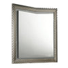 Vino 41 x 44 Dresser Mirror w LED | Glam Gray Wood | Silver Trim BM340924