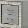 Cyl Nightstand w 2 Drawers | Scale Molding Trim | Metallic Gray Wood BM340925