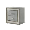 Cyl Nightstand w 2 Drawers | Scale Molding Trim | Metallic Gray Wood BM340925