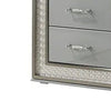 Cyl Nightstand w 2 Drawers | Scale Molding Trim | Metallic Gray Wood BM340925