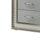 Cyl Nightstand w 2 Drawers | Scale Molding Trim | Metallic Gray Wood BM340925