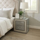 Cyl Nightstand w 2 Drawers | Scale Molding Trim | Metallic Gray Wood BM340925