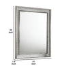 Cyl 36 x 41 Dresser Mirror w Scale Molding Trim | Metallic Gray Wood