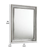 Cyl 36 x 41 Dresser Mirror w Scale Molding Trim | Metallic Gray Wood BM340926